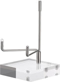 Hipiwe Clear Acrylic Display Stand Holder with Adjustable Metal Arms Display Easel Stands for Gemstones Fossils Minerals Agate Slabs Plates Crystals Saucers Collectibles, 2.4x2.4x4.1 inch