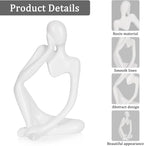 Sandstone Resin Thinker Style Abstract Sculpture Statue Collectible Figurines Home Office Bookshelf Desktop Decor (Small White, Left)