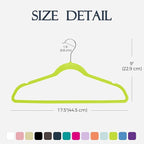 HOUSE DAY Vibrant Green Velvet Hangers 60 Pack, Non Slip Clothes Felt Hanger Heavy Duty for Coat, Premium Slim Space Saving Suit Hangers for Closet Organizer, 360° Rotating Silver Hook
