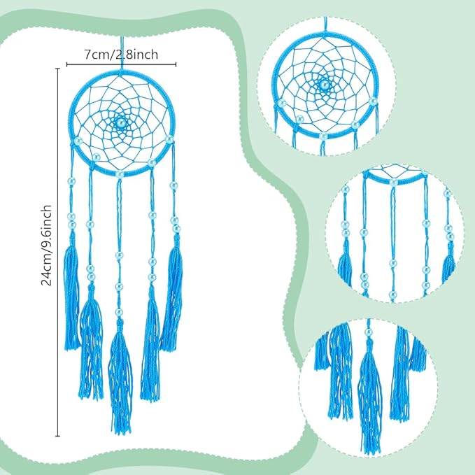 INFUNLY 24 Set DIY Dream Catcher Set Rainbow Colors Round Mini Dream Catcher Kit 2.8 Inch Handmade Dreamcatcher with Instructions Boho Hanging Ornament Making Kit for Bedroom Car Mirror Keychain Bag