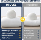 MIULEE Throw Pillows Inserts, Pack of 4 26x26 Inch 100% Virgin Fiber Filling Bed Couch Pillows