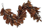 Brown Leaf Wreath, Artificial Realistic Reusable Leaf Swag Fall Porch Decorations Outdoor for Mantle Fall Decorations for Home (1-280)
