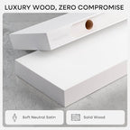 Homeforia White Floating Shelf 12 inch, High End Solid Real Wood Small 12inch Floating Shelves for Wall Mounted, White Wooden 12 in Floating Shelves, Heavy Duty Bracket, 12 X 6.5 X 1.75 inch, Set of 2