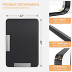 Bathroom Mirror for Wall, 30x22 Inch Rounded Rectangle Mirror, Black Metal Framed Bathroom Vanity Mirror for Restroom Farmhouse, Anti-Rust, Tempered Glass, Horizontally or Vertically Hanging
