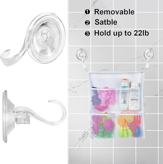 4 pack Suction Cup Heavy-Duty Hook，Large Clear Reusable Wreath Vacuum Hook，use for Windows Tiles Glass Smooth Doors and Mirrors to Hang Bags Coats Umbrellas kitchenware and Christmas Wreaths