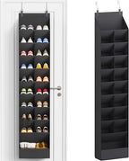 Lifewit 10 Tier Over the Door Shoe Organizer with 19 Large Deep Pockets, Fabric Hanging Shoes Shelf for Closet, Dorm Storage, Fit Up to 20 Pair Shoe Rack Holder for Sneakers, Boots, Black