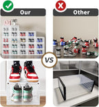 US 15 XXL 8 Pack Shoe Storage Box, Shoe Boxes Clear Plastic Stackable, Shoe Container for Organizing Sneaker and Basketball Shoes (XL BLACK 8 PACK)
