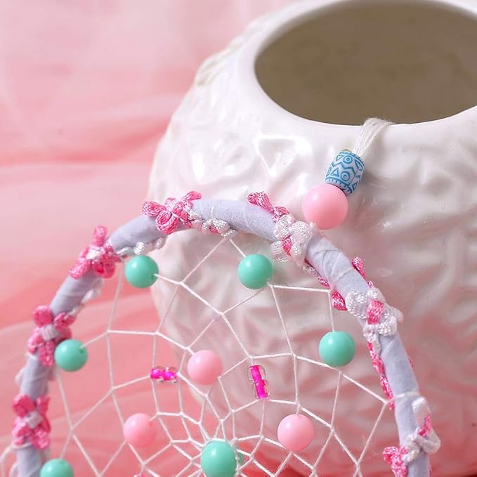 Dreamcatcher Handmade Dream Catchers for Bedroom, Girls Gifts, Pink Colorful Feather