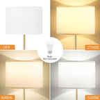 Ambimall 60'' Modern Floor Lamp with Shade, Tall Lamps for Living Room, Bedroom, Office, Dining Room, Gold & Black Lamp Pole(Without Bulb)