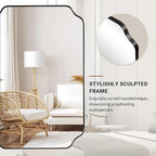 ANDY STAR 30x40 Inch Matte Black Mirror, Unique Rectangle Mirror for Vanity, Bathroom Mirror in Premium Stainless Steel Metal Thin Frame Deep 1’’, Large Wall-Mounted Mirror(Horizontal/Vertical)