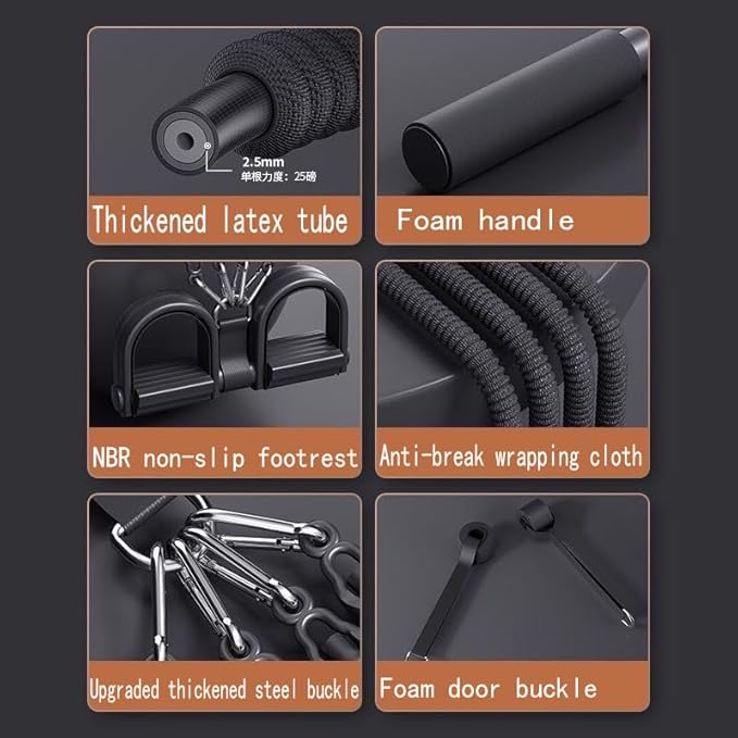 Multifunction Pedal Resistance Band with Handle，Sit Up Workout Equipment for Abdomen, Waist, Arm, Core/ABS, Physical Therapy, Leg
