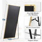 DUMOS 56"x15" Full Length Mirror, Full Body Mirror with Aluminum Alloy Thin Frame, Standing Mirrors with Leaning or Hanging, Suitable for Bedroom, Livingroom, Cloakroom, Gold