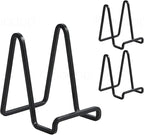 3 Pack 3 inch Metal Plate Stands for Display, Plate Holder Pictures Frame Easel Display Stand, Tabletop Picture Stand, Iron Easels for Display Photo Frames, Plates, Vinyl Record，Book, Sign（Black）