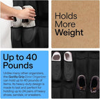 GORILLA GRIP Over the Door Shoe Organizer, 2 Pack, 24 Breathable Mesh Pockets, Space Saving Hanging Storage Holder, Closet Rack Hanger Holds Up to 40 lbs, Hangs on Closets, Shoes, Accessories, Black
