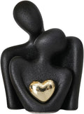 Ceramic Couple Statue - Modern Shelf Decor Knick Knacks for Shelves, Valentine's Day Wedding Gifts, Home Decor for Living Room, Bedroom, Bookshelf & TV Stand - Small Figurines(Black)