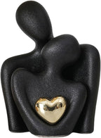 Ceramic Couple Statue - Modern Shelf Decor Knick Knacks for Shelves, Valentine's Day Wedding Gifts, Home Decor for Living Room, Bedroom, Bookshelf & TV Stand - Small Figurines(Black)