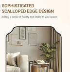 ANDY STAR Brushed Bronze Scalloped Mirror, 24"x32" Bathroom Vanity Mirror, Unique Rectangular Bathroom Mirror with Stainless Steel Metal Framed, Wall Mounted Decorative Mirror (Horizontal/Vertical)