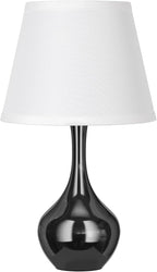 Seealle Touch Table Lamp for Bedroom, 3-Way Dimmable Small Bedside Lamps for Night Stands with Wires, Gloss Black Desk Lamp for Kids Room, Office, Living Room, End Table(LED Bulb Included)