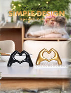 Small Heart Hands Sculpture-Gold Shelf Decor for Living Room, Love Finger Statue Modern Aesthetic Unique Accent Decor Bedroom Knick Knacks -Gifts for Wedding Christmas Birthday(Gold)