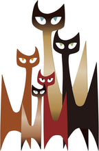 Wesiti Cat Wall Art Decor Iron Wall Sculptures Decor for Cats Lover 10.6 x 15.7 Inches Colorful Mid Century Cat Retro Signs for Home Living Room Bedroom Kitchen Office(Modern)