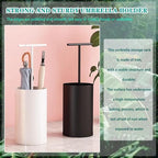 Compact Umbrella Stand for Home, Modern Indoor Umbrella Holder with Handle, Stylish Umbrella Storage Bucket - White Color, Perfect for Entryway and Living Room
