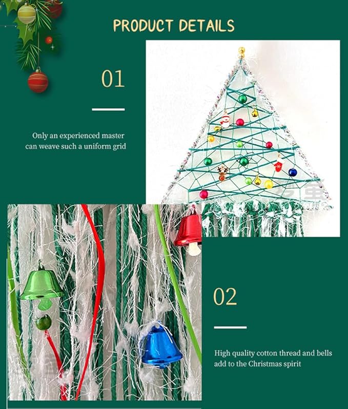 Christmas Tree Dream Catcher Handmade Christmas Dreamcatcher Hanging Decoration Home Wall Decoration Craft Ornament