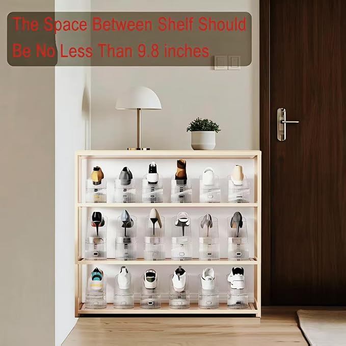 Shoe Slots Organizer for Closet 8PACK Shoe Stacker Adjustable Shoe Slots Organizer Shoe Space Savers Double Layer Stack Shoe Racks for Closet Organization Organizador de Zapatos (Transparent)
