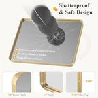 Sweetcrispy Bathroom Wall Mirror, 36x30 Inch Wall Mount Mirror for Over Sink, Modern Rounded Rectangle Vanity Mirrors with Matte Metal Framed, for Home Decor, Living Room, Bedroom, Gold