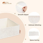 Cotton Linen Drawer Organizers for Baby Clothes, 20Pack Multi-Size Nursery Dresser Dividers for Clothes, Premium Foldable Storage Bins for Bedroom, Closet and Diaper Table, Beige