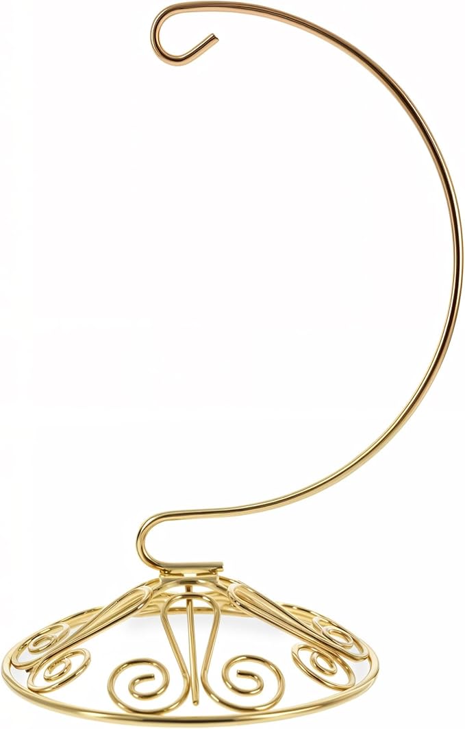 BestPysanky Curved Gold Wire Swirl Base Ornament Stand Display 7 Inches (Taiwan)