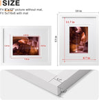 Egofine 9x12 Picture Frames Set of 4, Made of Solid Wood Covered by Plexiglass 5x7 and 6x8 with Mat or 9x12 without Mat, for Table Top Display and Wall Mounting Photo Frame White