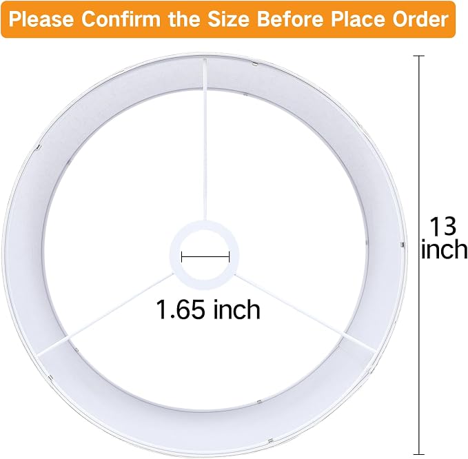 OUTON Beige Drum Lamp Shades for Floor Lamps, 13" Top x 13" Bottom x 10" High, Easy to Assemble, Replacement Linen Lampshades for Table Lamps & Bedside Lamps (1.65" Spider)