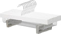 Amazon Basics Durable Wooden Pants and Skirt Hangers with Clips,Closet Organizer,White,(Pack of 60)
