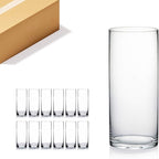 WGV Cylinder Vase Bulk, Diameter 5", Height 12", Clear Glass Floral Planter Container, Tall Centerpiece Arrangement for Wedding Party Event Home Office Decor, 12 Pieces