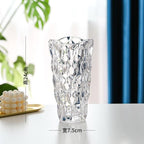 CEMABT 9.5inch 3.4 lb Glass Vases for Flowers Unbreakable Thickened Morden vase for Tables Centerpieces,Colorful,Vintage and Clear Rose Large Flower vases for Bouquet Unique Gifts（Clear）