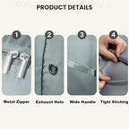 Ultra Space Saving Self Compression Organizer, Large Capacity Storage Bag, Thick Satin Fabric Heavy Duty Bags for Comforters Blankets Bedding Duvet (Gray, X-Large, 2PCS)