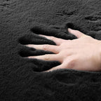 Black Fluffy Rug 5x8 Area Rugs for Bedroom Fuzzy Bunny Washable Fur Rugs for Living Room Teen Room Nursery Rectangle Rug