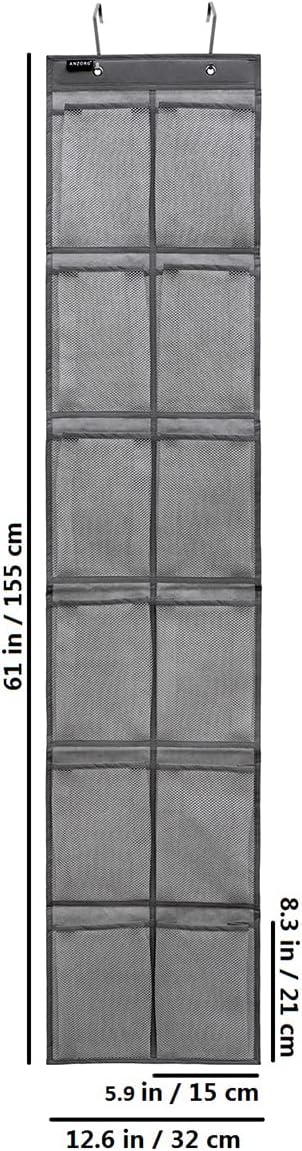 Behind Door Hanging Kids Shoes Organizer Closet Shoe Organizer Shoe Rack with 12 Mesh Pockets (12 Pockets)