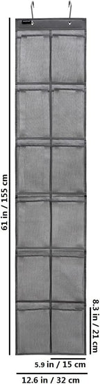 Behind Door Hanging Kids Shoes Organizer Closet Shoe Organizer Shoe Rack with 12 Mesh Pockets (12 Pockets)