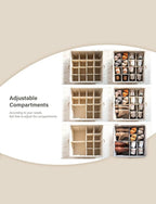 StorageWorks Shoe Organizer for Closet, Fits up to 24 Pairs, Shoe Cubby Storage Containers with Adjustable Dividers and Clear Cover, Beige