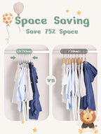 HOUSE DAY 11 Inch Velvet Baby Hangers 50 Pack Grey, Premium Kids Hangers for Children, Infant & Toddler Clothes, Durable Non Slip Small Baby Felt Hanger for Closet, Ideal for Everyday Use