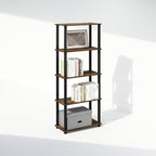 Furinno Turn-S-Tube Storage Shelves Set of 2, 3-Tier Book Shelf, Corner Shelf, Toolless Open Shelves, Square Tubes, for Organization and Storage, Living Room, Garage, Home Office, Amber Pine