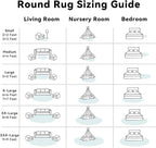 OLANLY White Round Rugs for Bedroom - Machine Washable, 8 ft Circle Area Rugs for Living Room, Soft and Fluffy Shaggy Carpet for Teen Girls and Boys, Nursery Rooms, Dorms, Home Decor Aesthetic