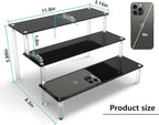 Acrylic Riser Black Acrylic Shelf Riser 3 Tier Perfume Organizer Cologne Display Stand Large Cupcake Stand Shelf for Funko POP Desserts Holder Collection Cosmetic Products Tabletop Use 12"X8"X6"