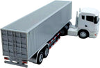 Container Truck Die Cast Metal Vehicle Model 20.5CM Miniature Collectible Ornament Home Office Decors Gift Detailed Miniature Truck Model
