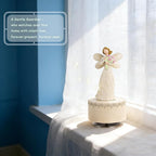 Angel with Flowers Resin Music Box, Hand-Wind Rotating Angel Figurines Musical Gift for Women, Mothers, Daughters - Perfect for Christmas, Birthday, Mother's Day & Anniversaries