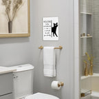 UYIKG Funny Bathroom Black Cat Wall Decor Metal Signs,Welcome To The Bathroom a Cat Will Be With You Shortly Tin Sign,8x10 inches