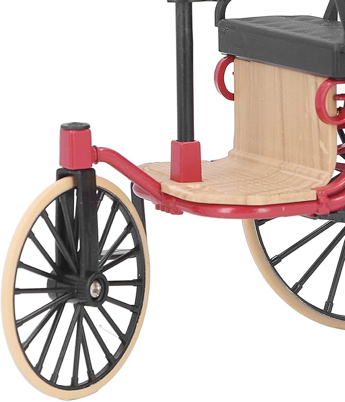 Fdit Retro Alloy Tricycle Ornament High Simulation Classic Car Model 1:12 Scale Decoration for Home, Ideal Model Collectors, Suitable for Wine Cabinet Entrance Decor, Durable and Sturdy Design (Red)