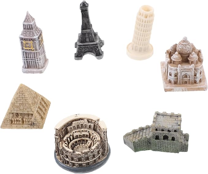 Milisten 7pcs Resin London Building Blocks Desktop Architecture Model Statue Home Decor Home Architecture Statue