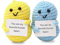 Funny Handmade Crochet Human Bean for Women Men, Positive Emotional Support Human Bean, Valentine's Day Gift, Birthday Basket Gift for Home Decorations